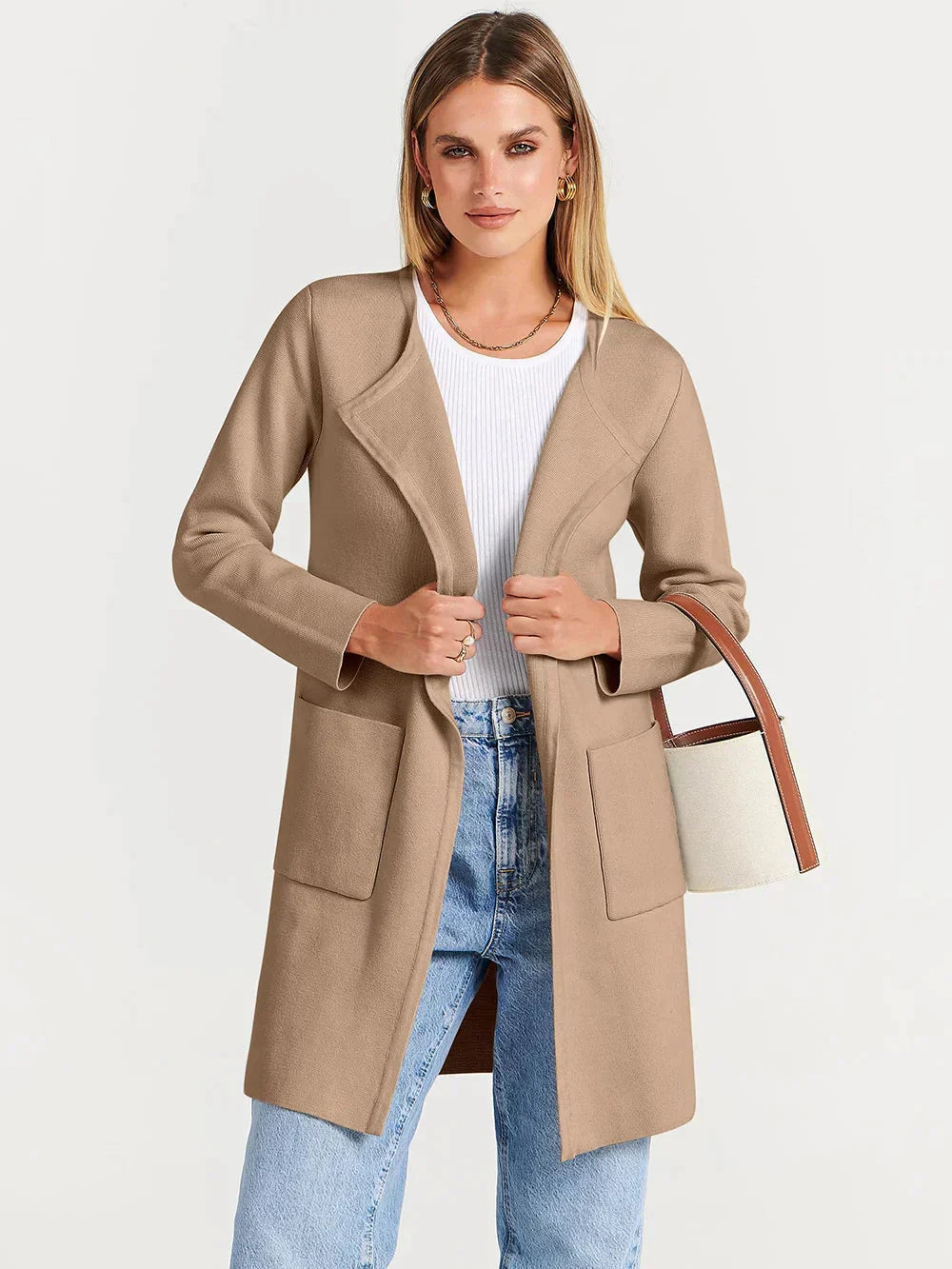 Women Belted Wool-Blend Long Cardigan | Arabella