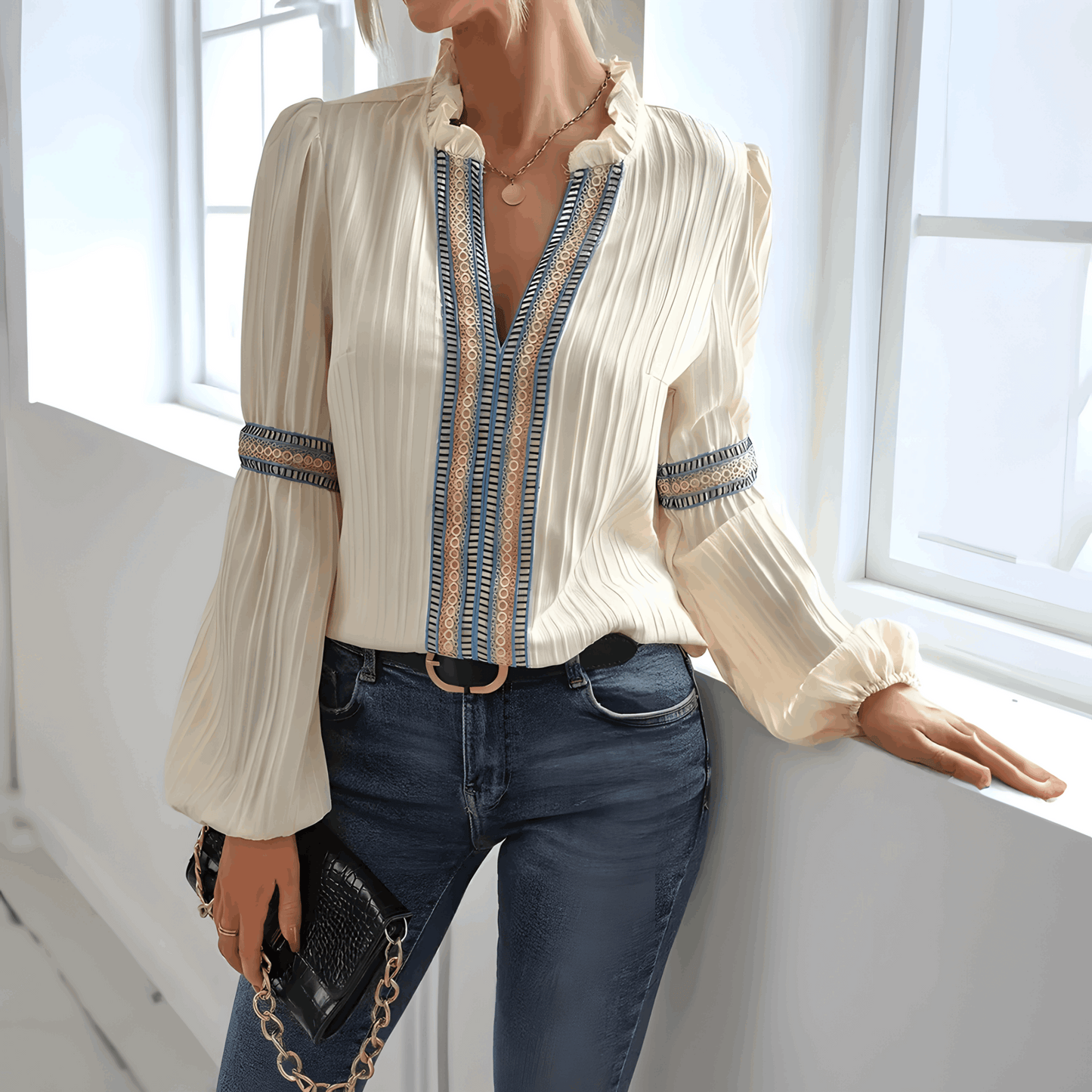 Women Boho Chic Bell Sleeve Blouse | Teagan