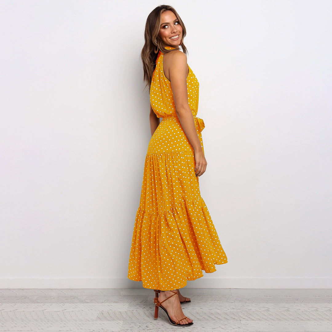 Women Polka Dot Halter Dress | Selena
