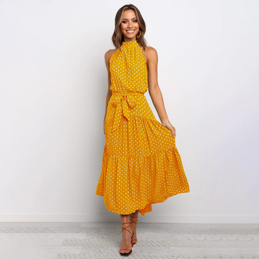 Women Polka Dot Halter Dress | Selena