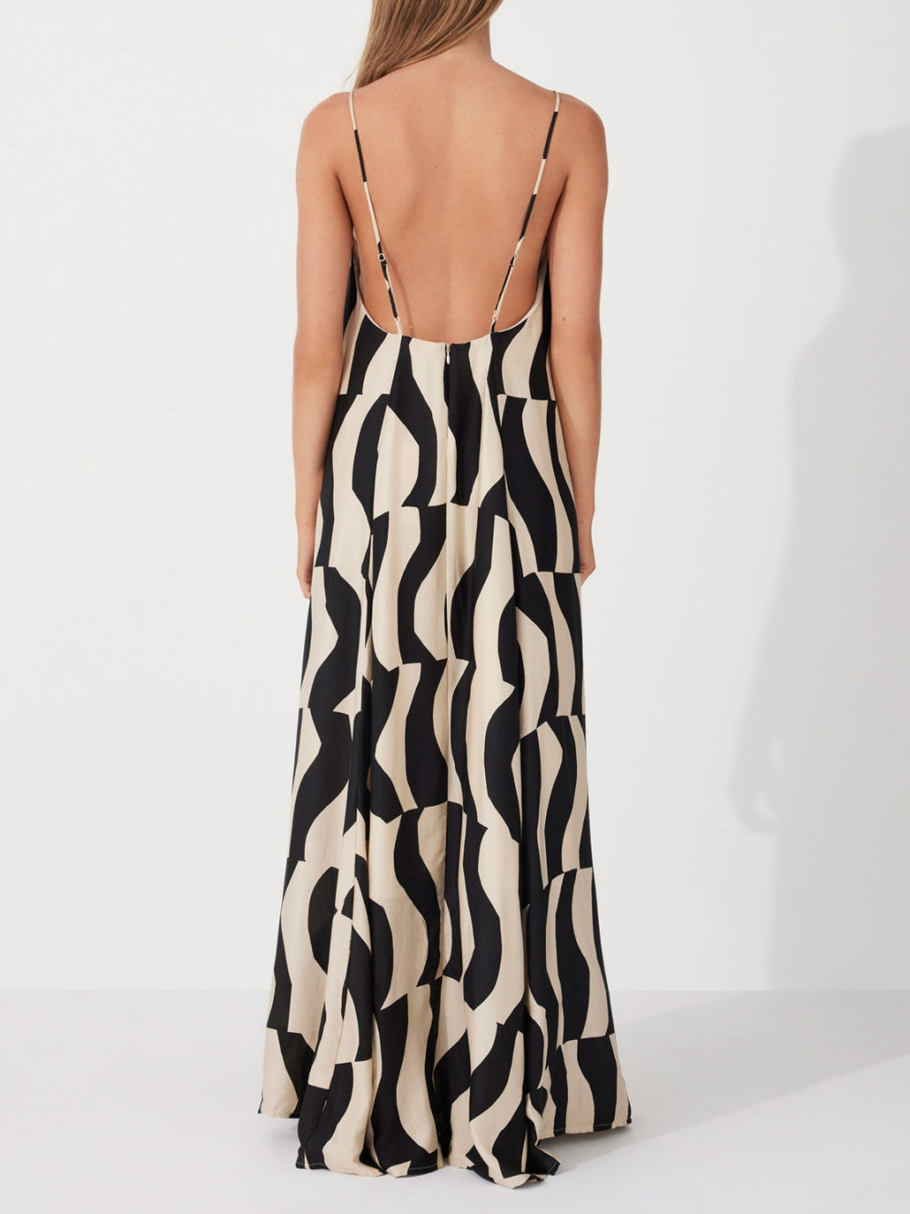 Women Maxi Dress Black Polyester | Veron-4