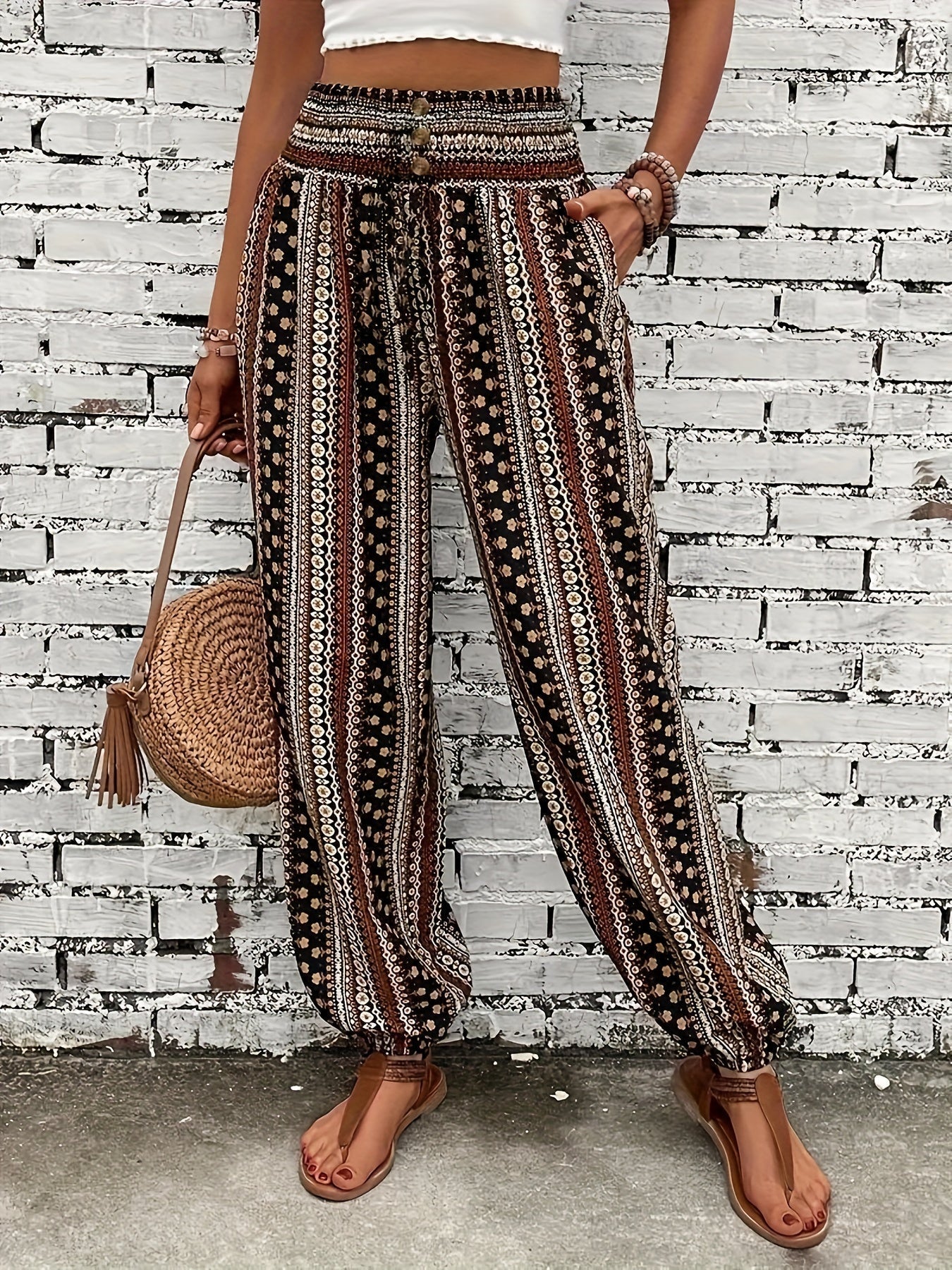 Viviana | Stylish High-Waist Printed Pants for Women