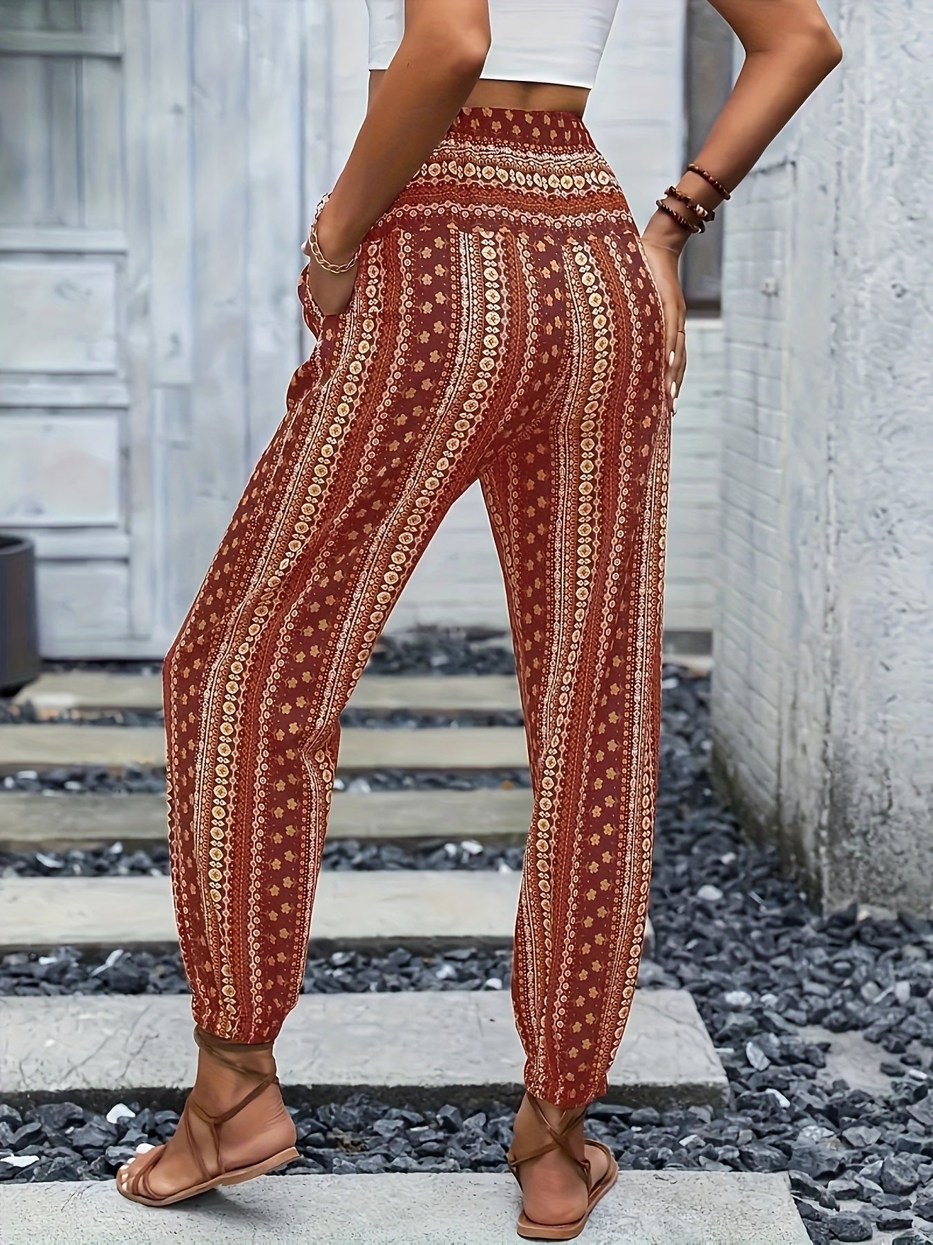 Viviana | Stylish High-Waist Printed Pants for Women