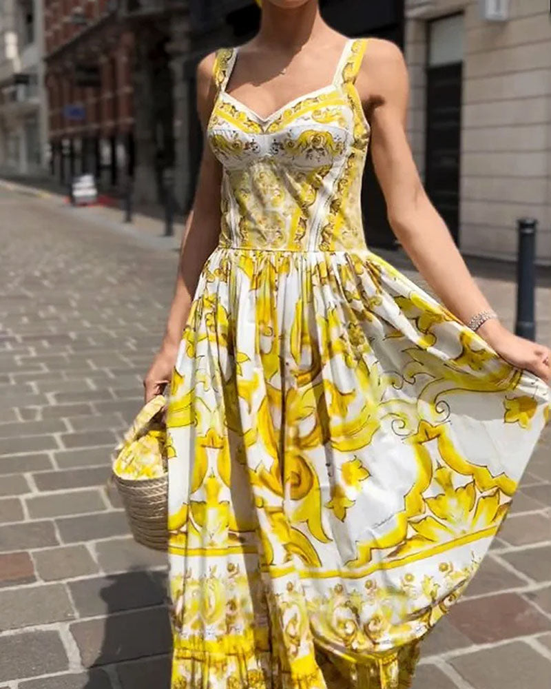 Women Baroque Print Maxi Dress | Camila
