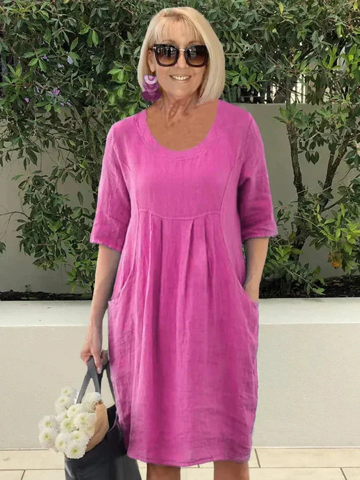 Women Loose Cotton Blend Dress | Lisa