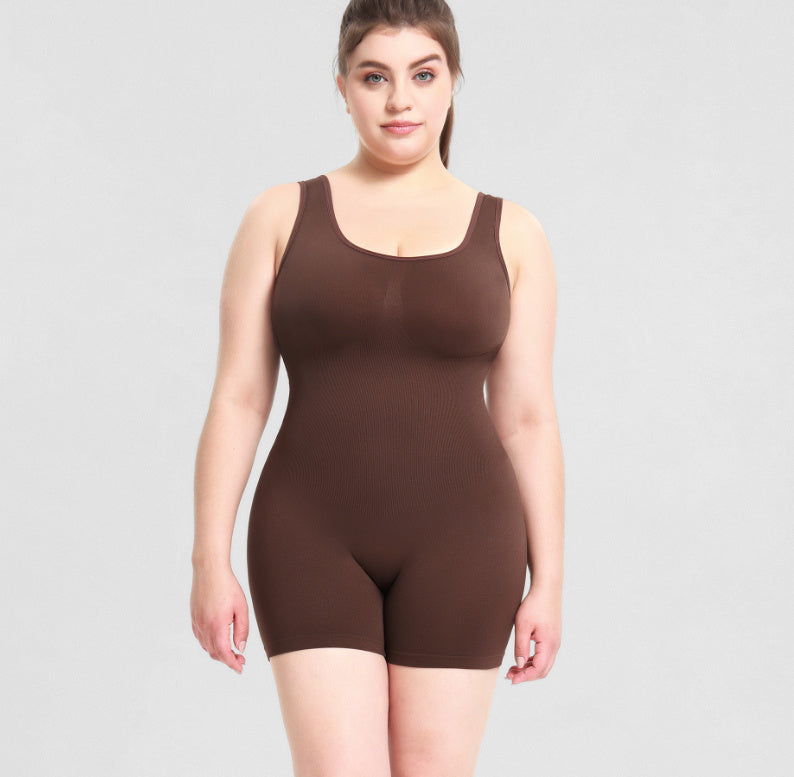 Women One-Piece Fitness Suit Brown Nylon | Fitness Enthusiast-4