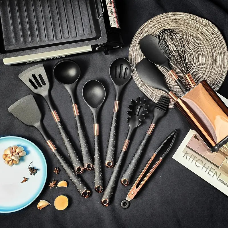 Kitchen Utensil Set 13 Pieces Silicone Stainless Steel | Culinary Essentials 3