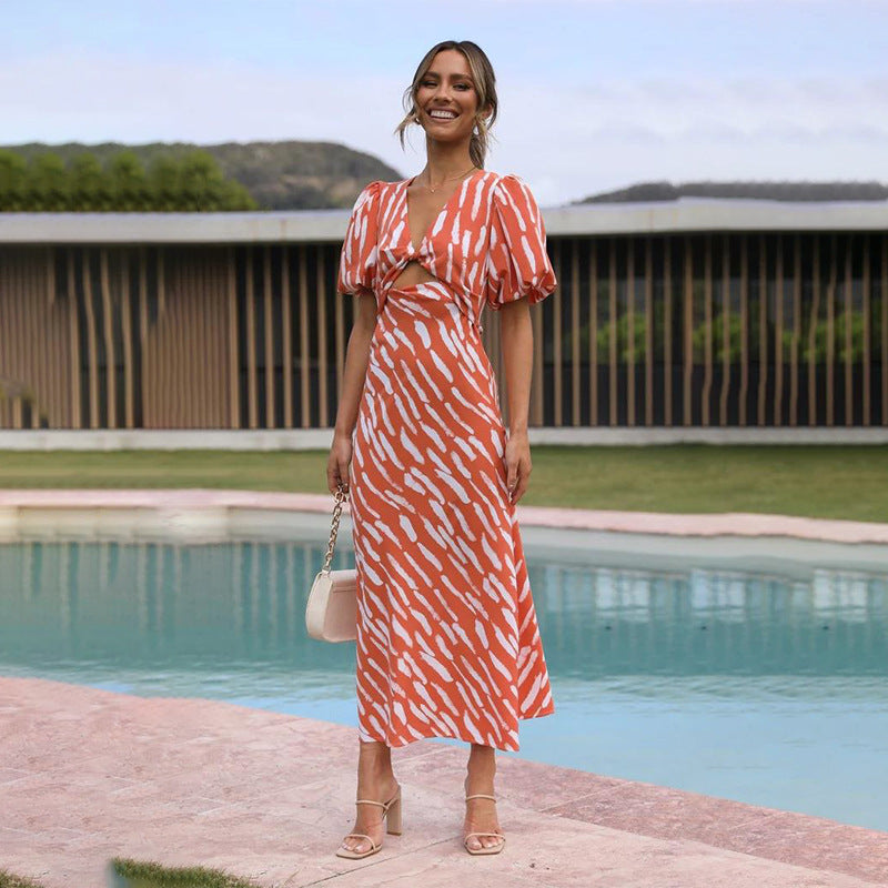 Women Abstract Print Midi Dress | Tamara