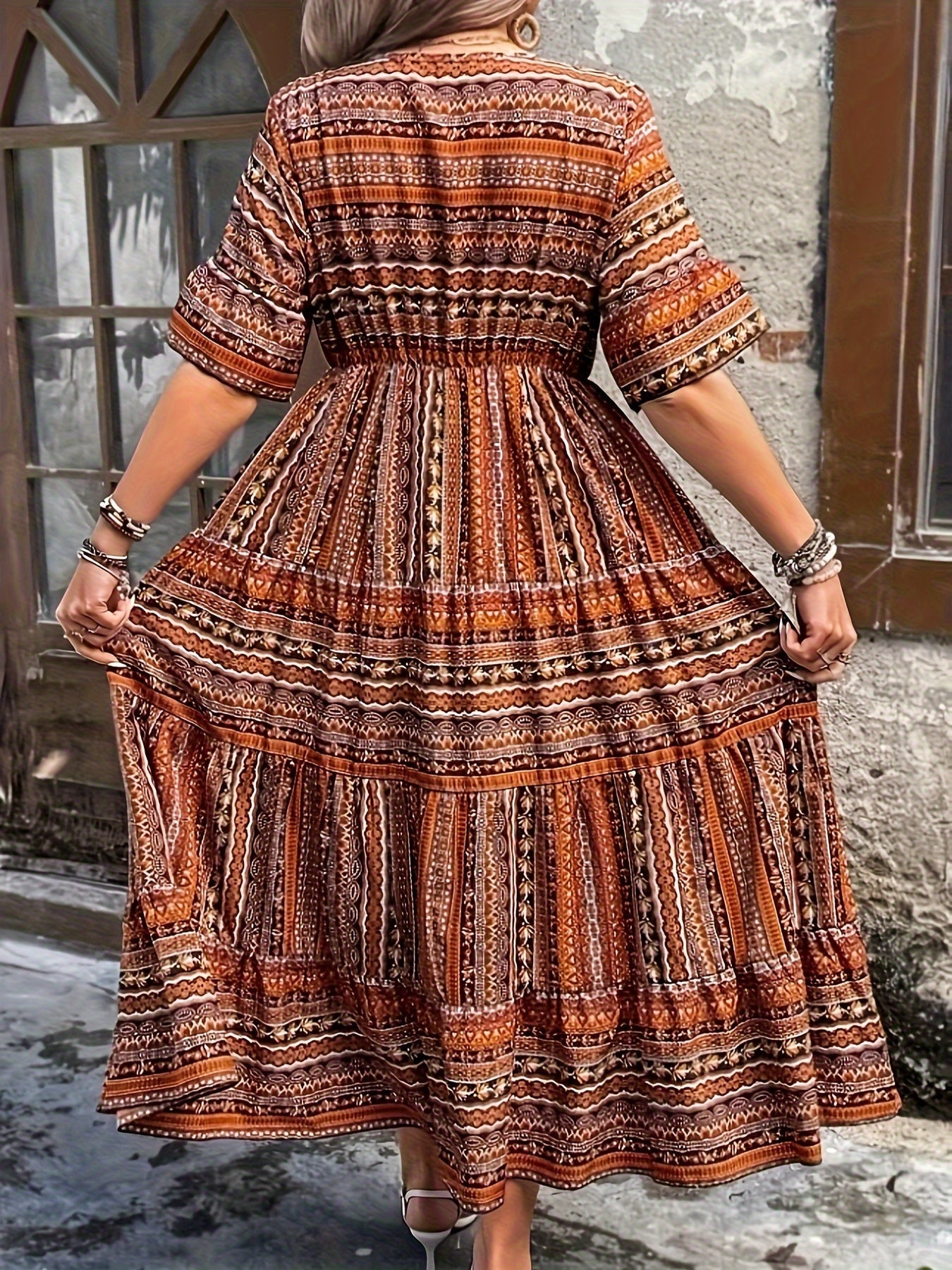 Women Boho V-Neck Maxi Dress | Galilea