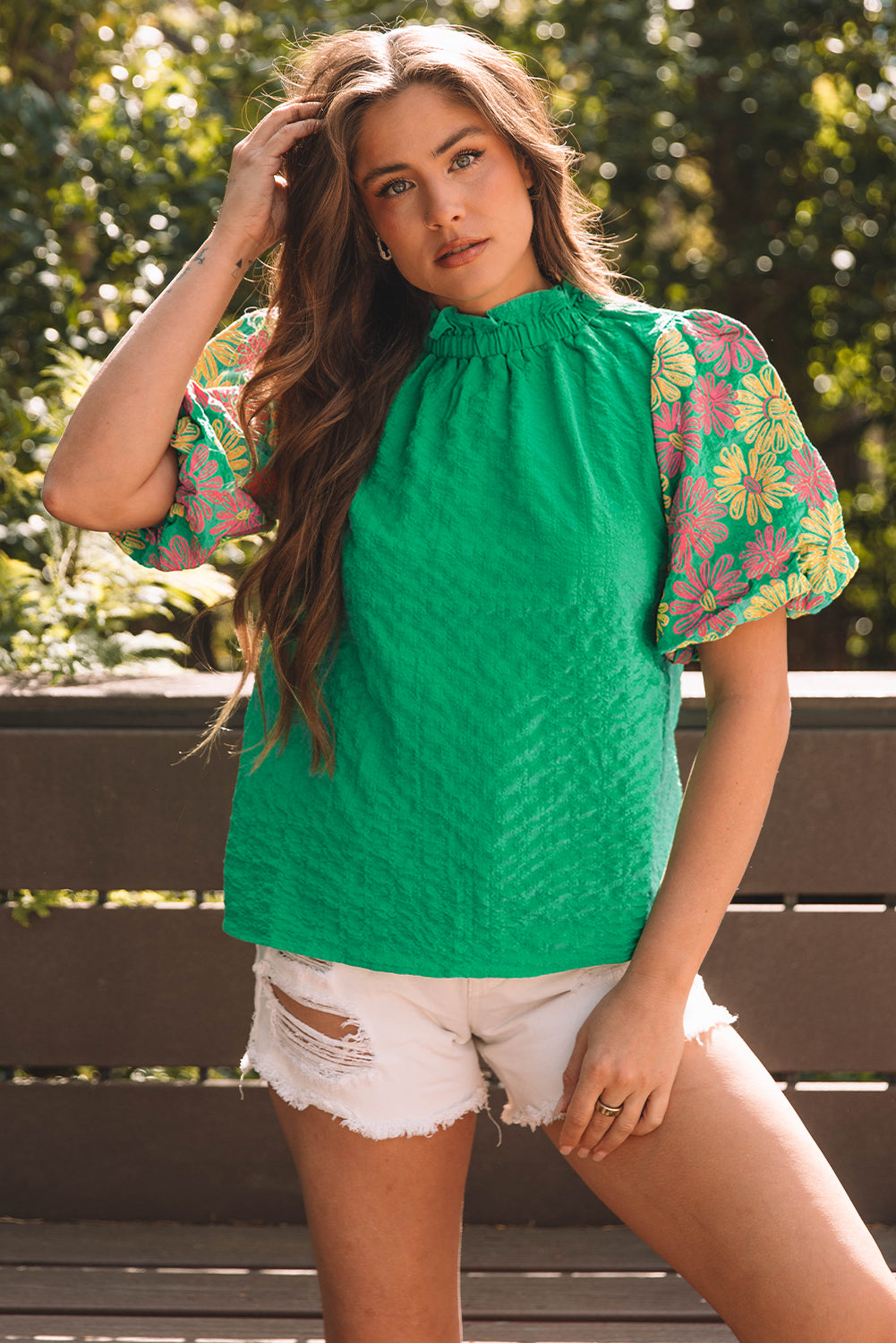 Women Embroidered Puff Sleeve Top | Arlisse