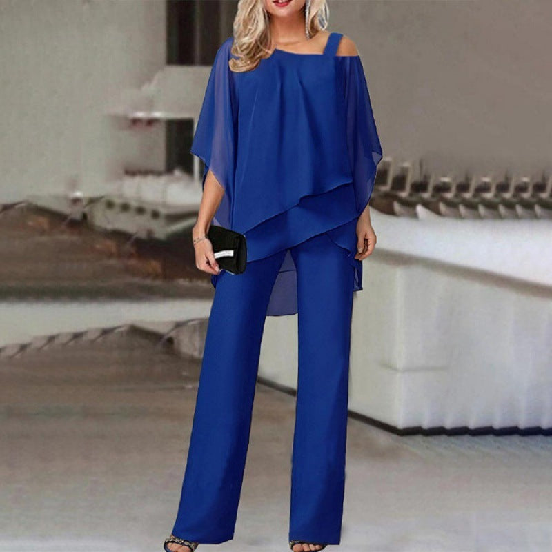 Women Cold Shoulder Layered Pant Set | Arlet