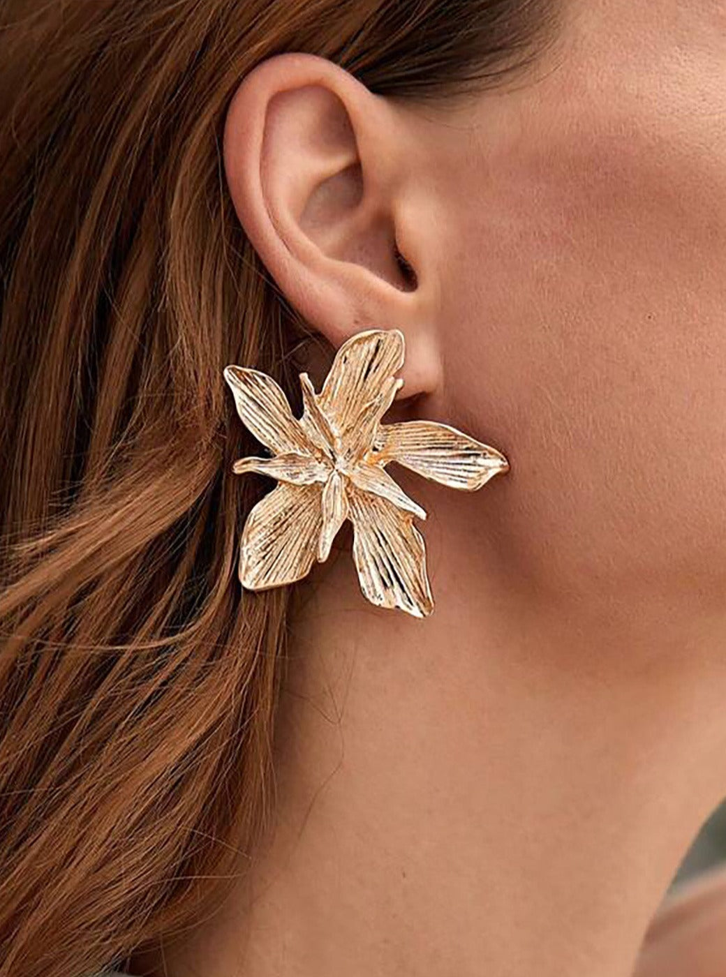 Women Earrings Alloy Metal Floral Design | Elegant Blossom-2