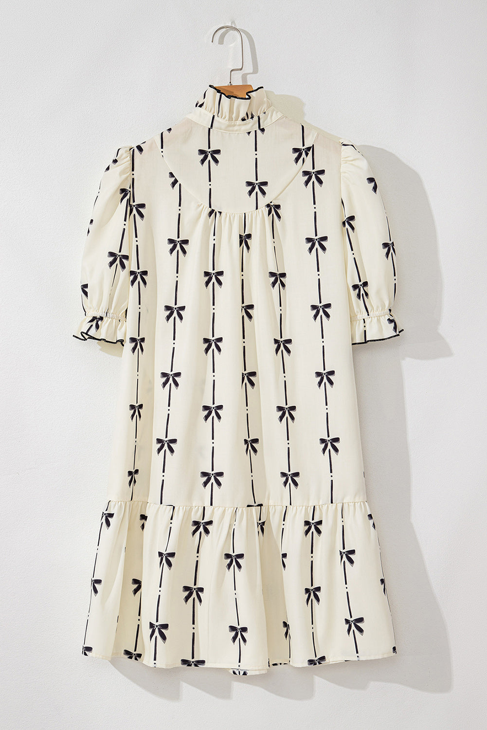 Women Bow Print Mini Dress | Acelina