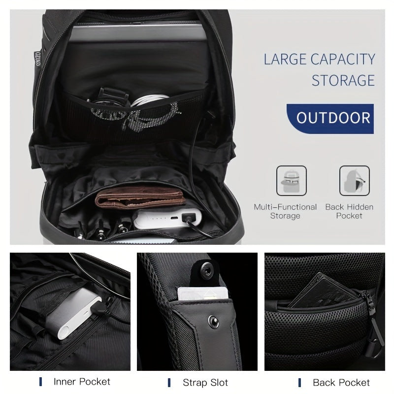 Men Futuristic Hard Shell Sling Bag | Finn