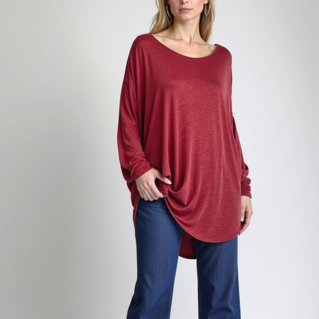 Women Long Sleeve Blouse Black Cotton | Ava-1