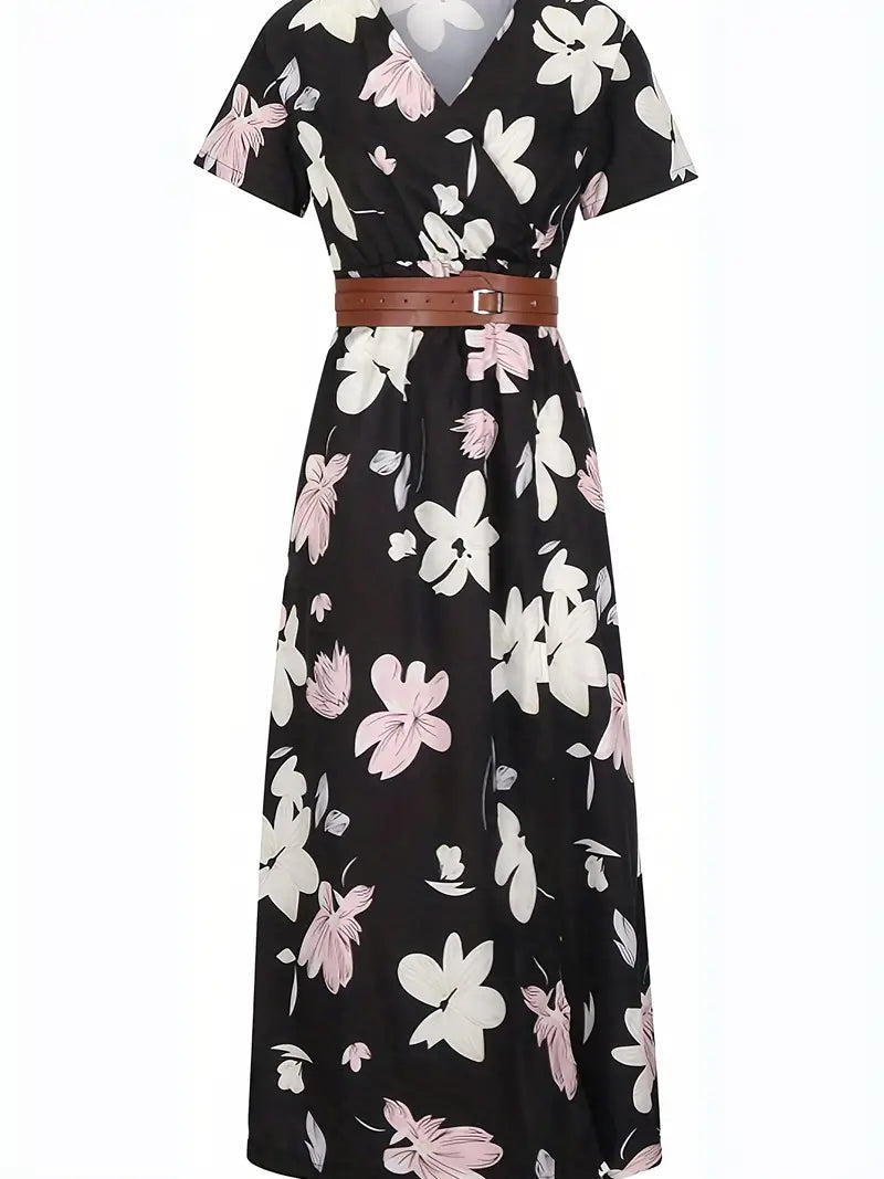Floral Belted Maxi Dress | Camila