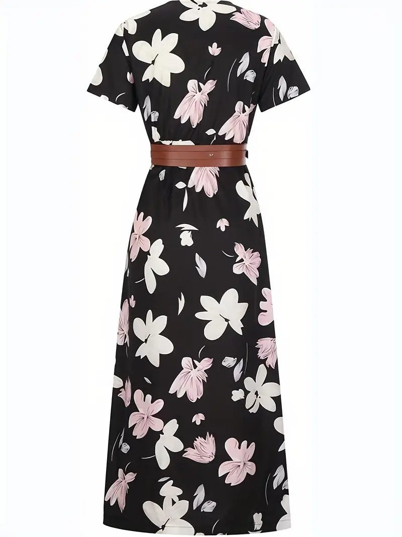 Floral Belted Maxi Dress | Camila