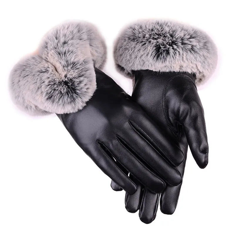 Women Elegant Faux Fur Lined Gloves | Celeste