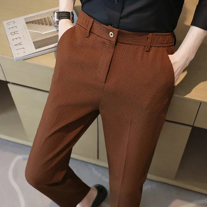 Variant image for Men Slim-Fit Pants Black Cotton | Helge-9