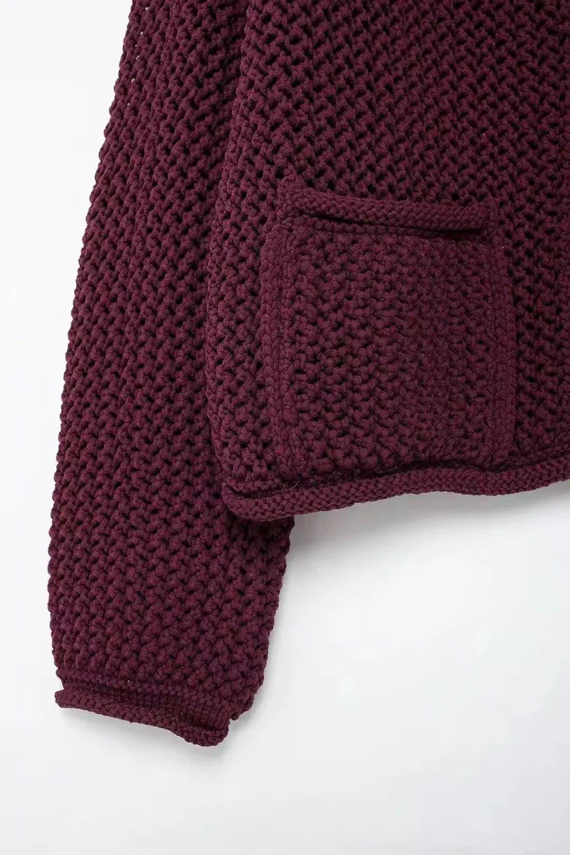 Women Chunky Knit Button Cardigan | Aerin