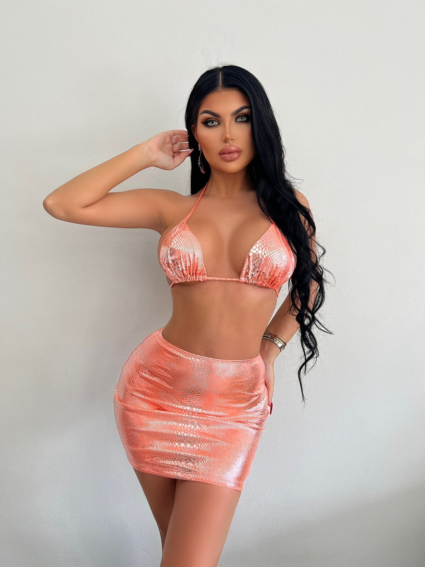 Women Trendy 3-Piece Snake Print Swimwear | Phoebe