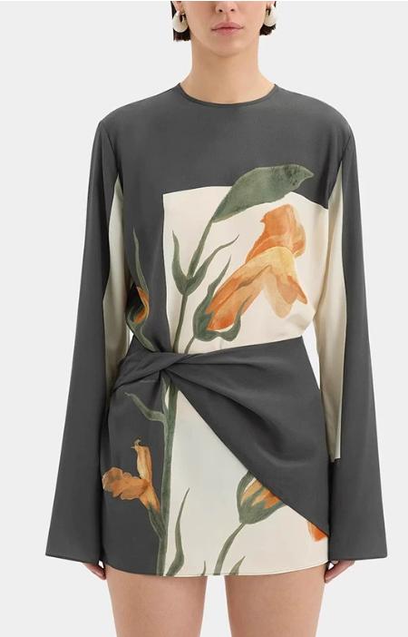 Woman Twist Front Floral Mini Dress | Darielyn