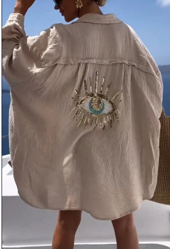 Men Embroidered Oversized Shirt Dress | Ruth