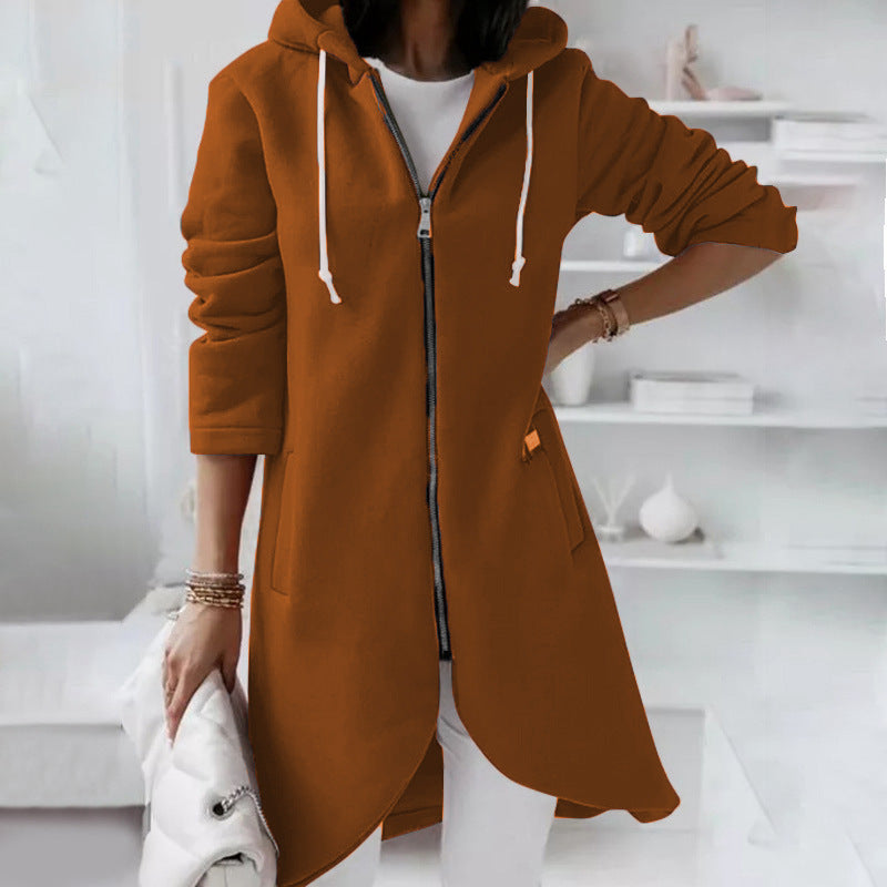 Women Casual Zip-Up Hoodie Coat | Heather