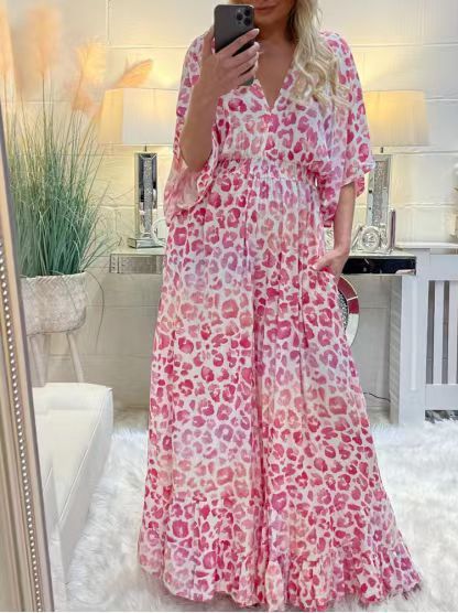 Women Bohemian V-Neck Maxi Dress | Beauden