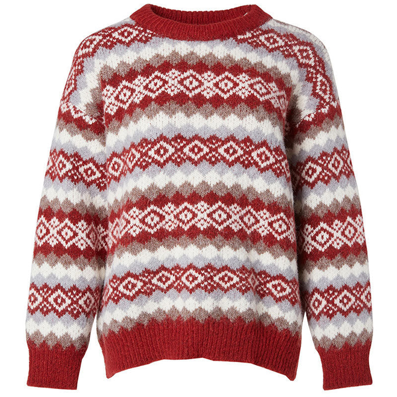 Women Nordic Knit Pattern Sweater | Adelina
