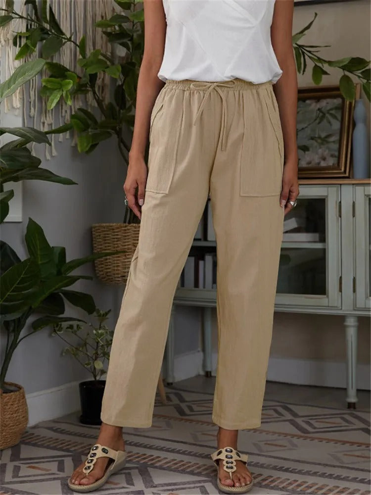 Men Relaxed Fit Linen Pants | Voya
