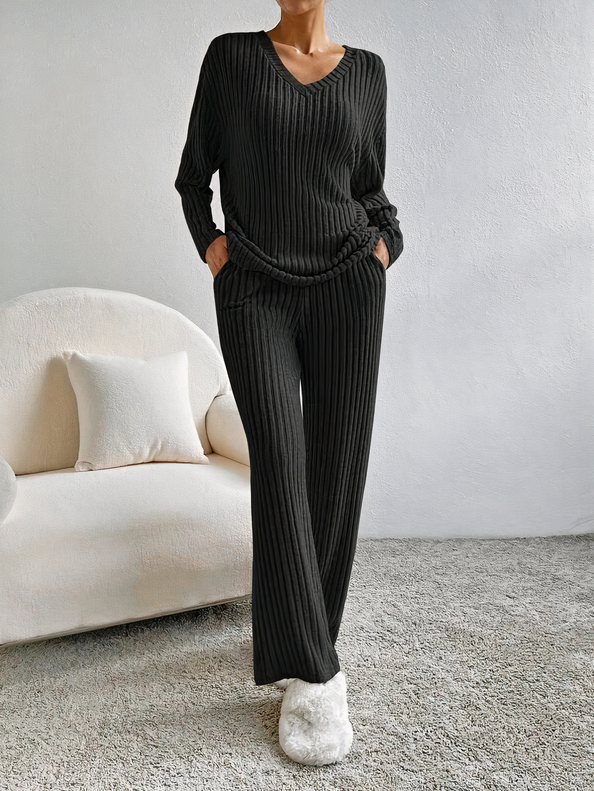 Women Ribbed Lounge Set | Cyrille