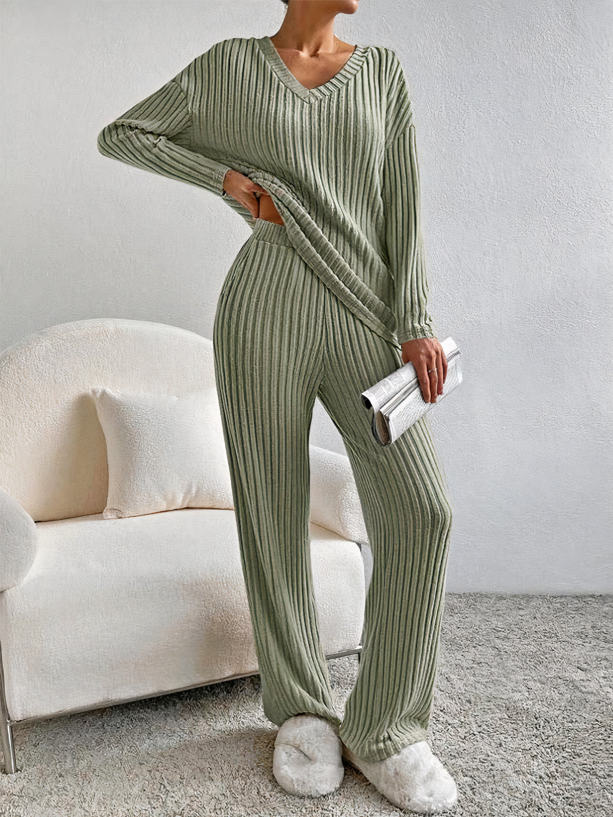 Women Ribbed Lounge Set | Cyrille