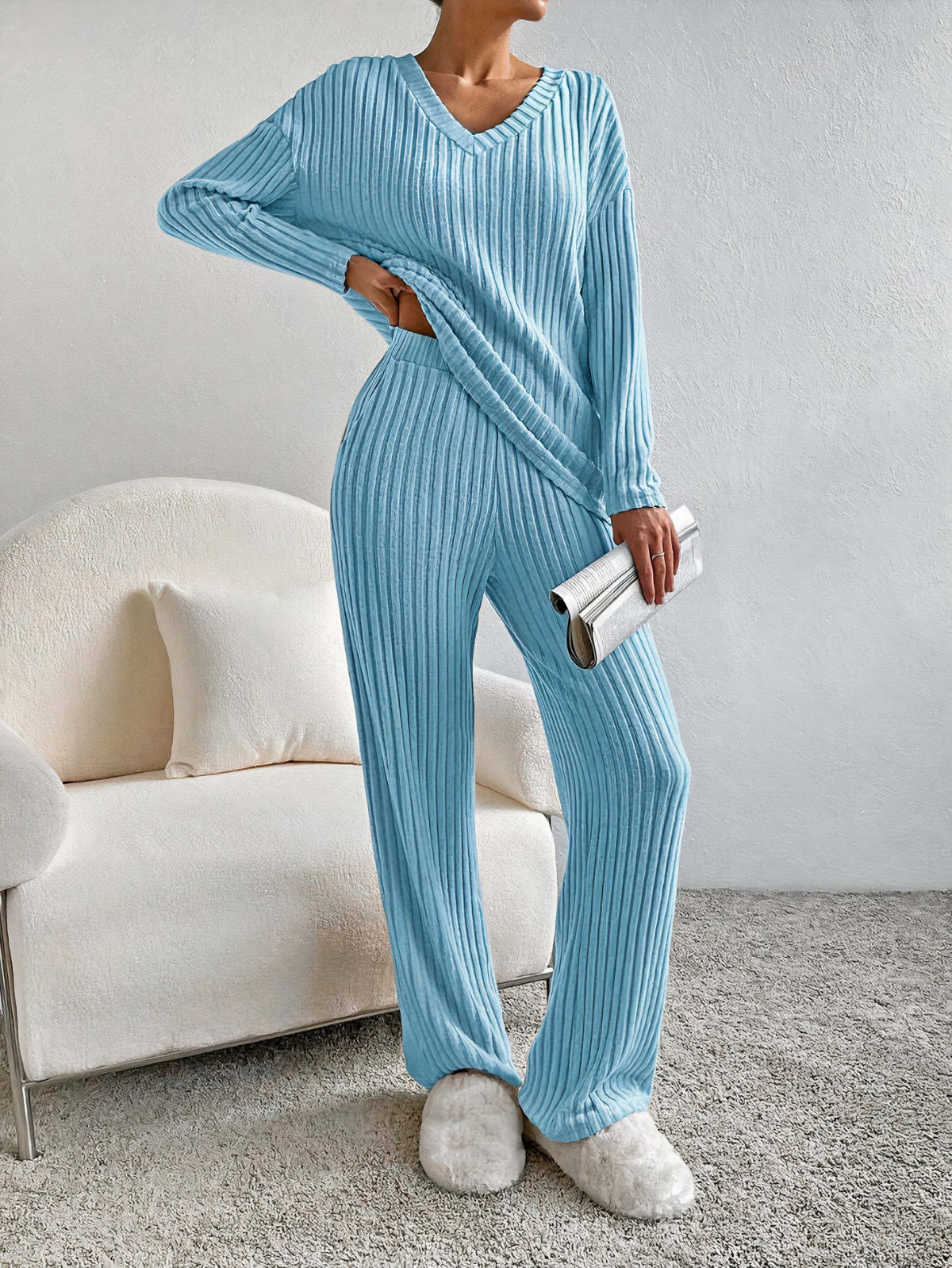 Women Ribbed Lounge Set | Cyrille