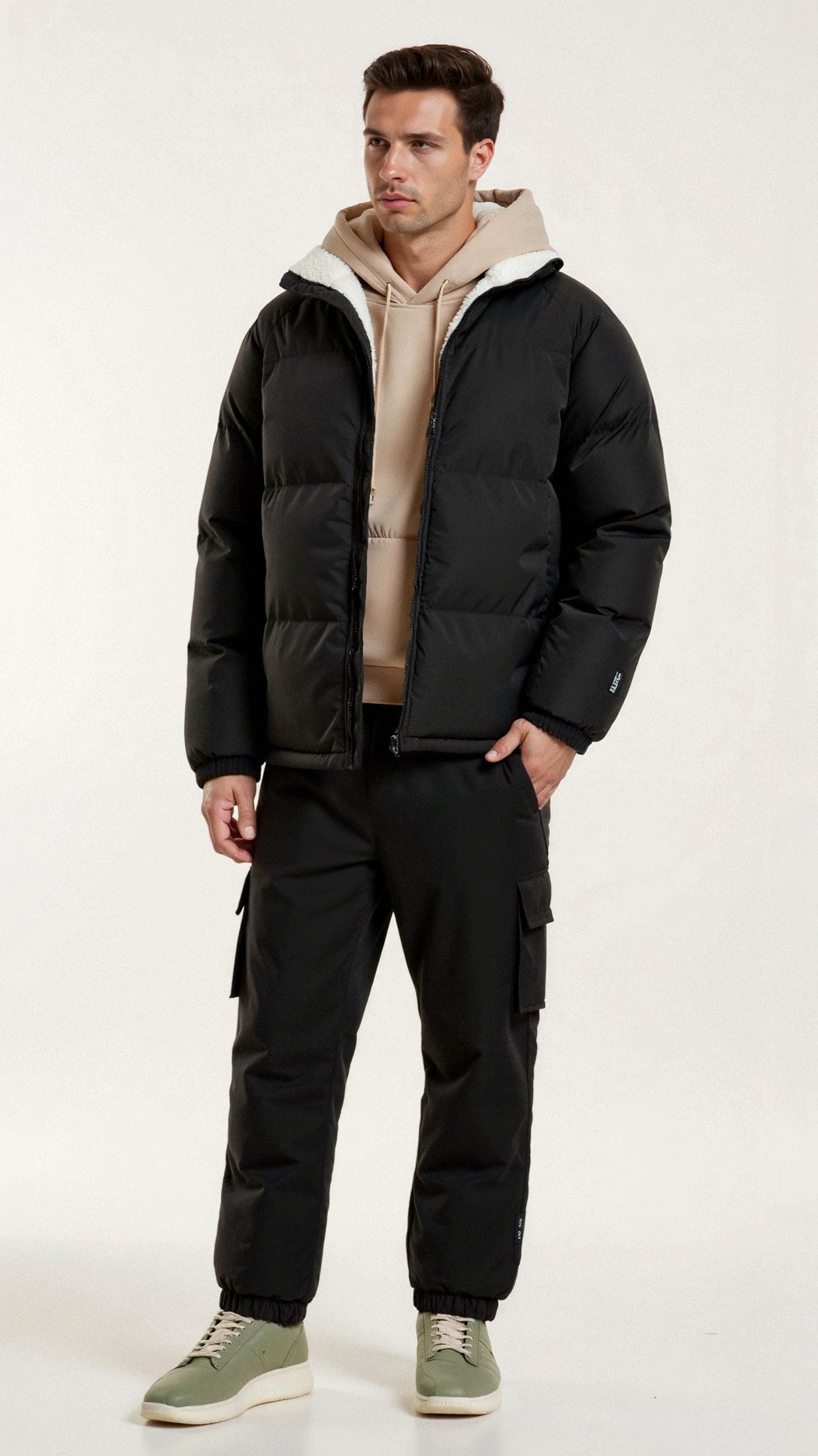 Men Insulated Sherpa-Lined Puffer Jacket | Cyrusteem