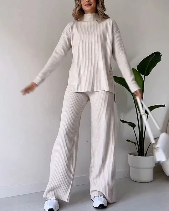 Women Ribbed Knit Lounge Set | Zainab
