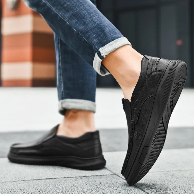 Men Orthopaedic Walking Shoes Black Vegan Leather | Newton-4