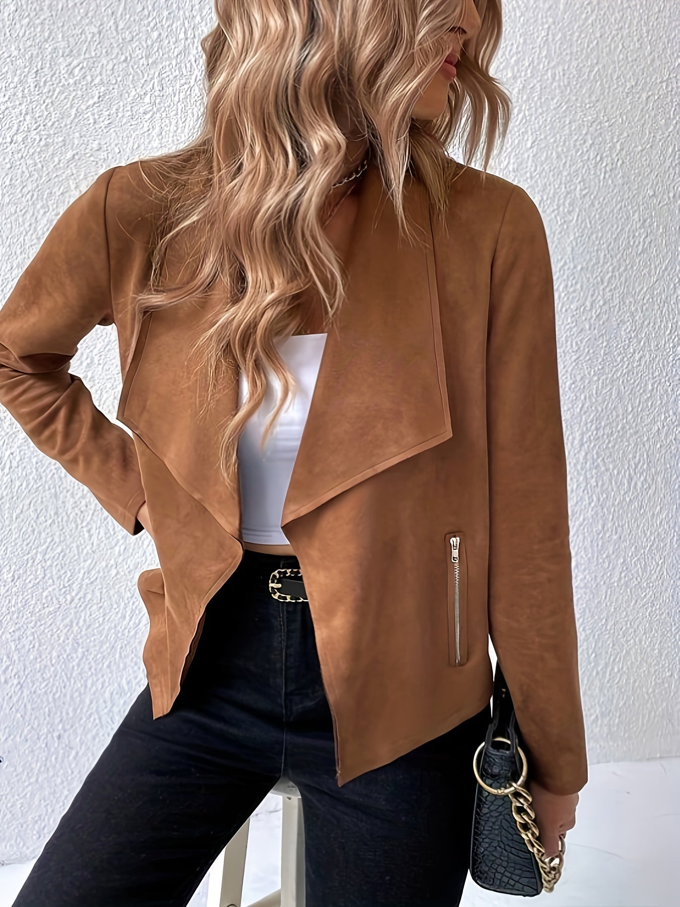Women Chic Asymmetrical Zip Jacket | Cressilda