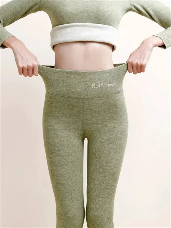 Women Leggings Black Fleece Lined | Erica-3