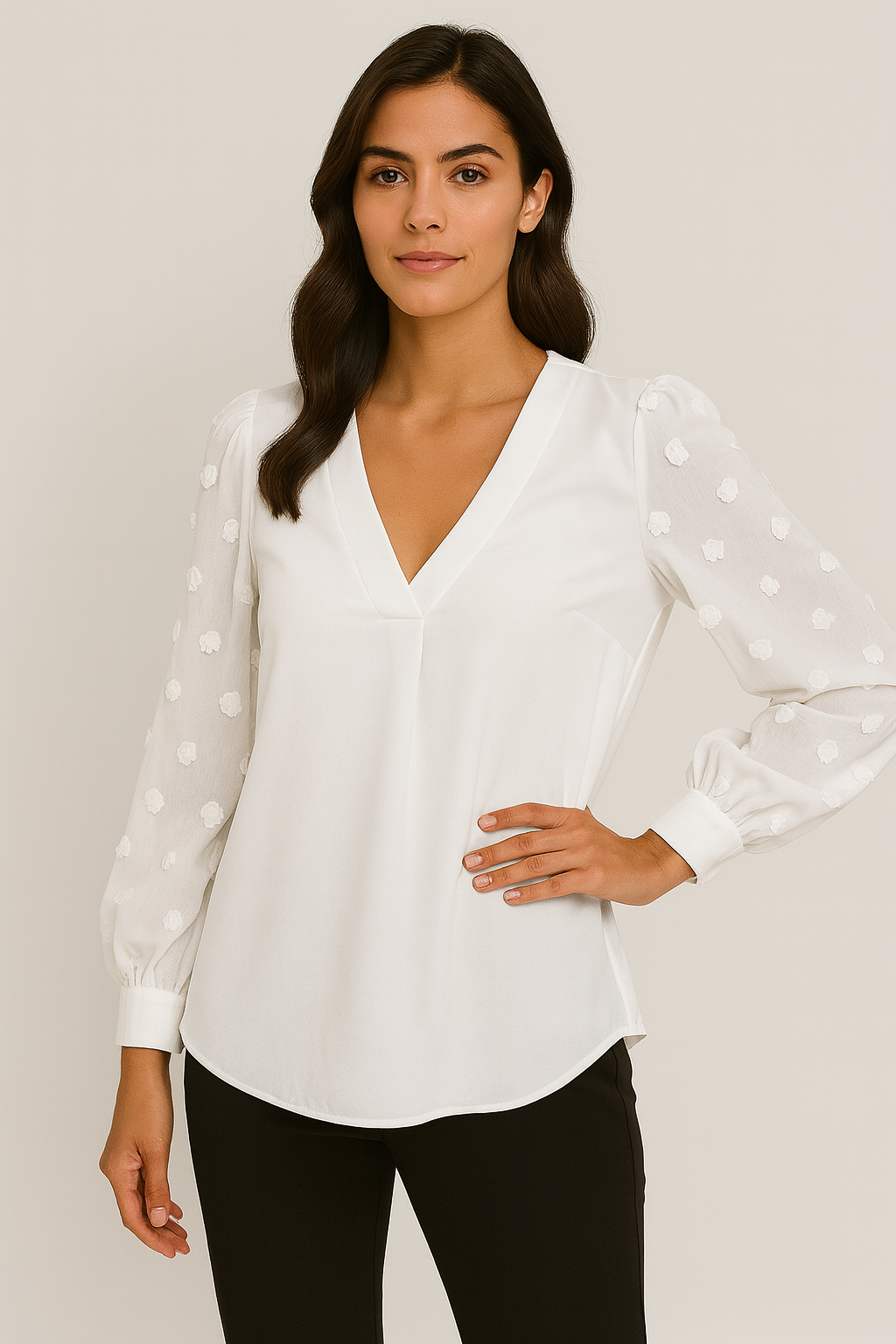 Elegant Lantern Sleeve Shirt for Women | Hennessy