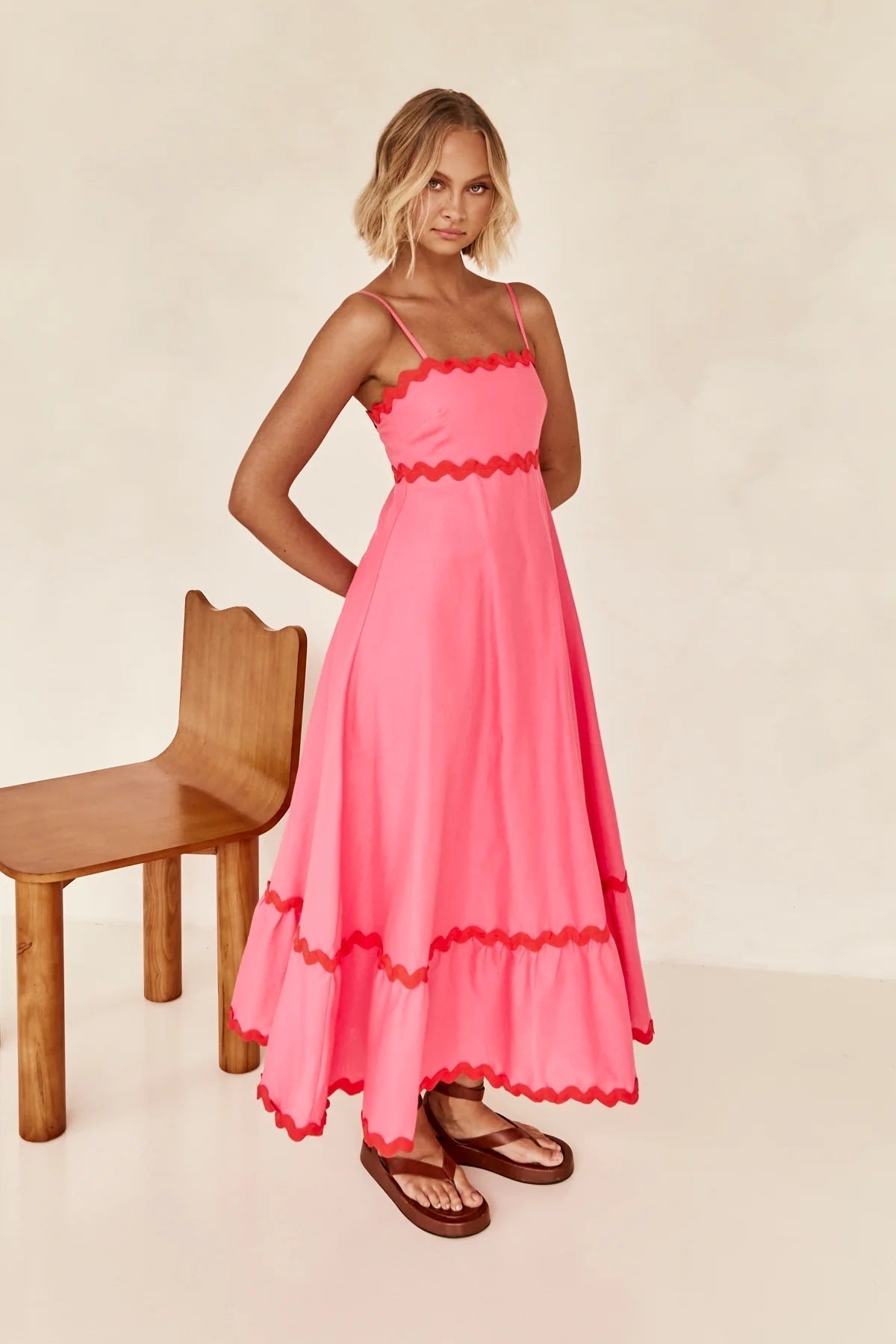 Women Scallop-Trim Maxi Dress | Regina