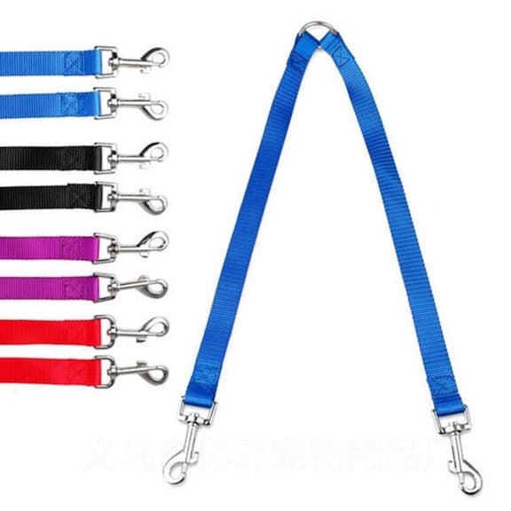 Dog Dual Leash Black Nylon | Adventure Buddy-2