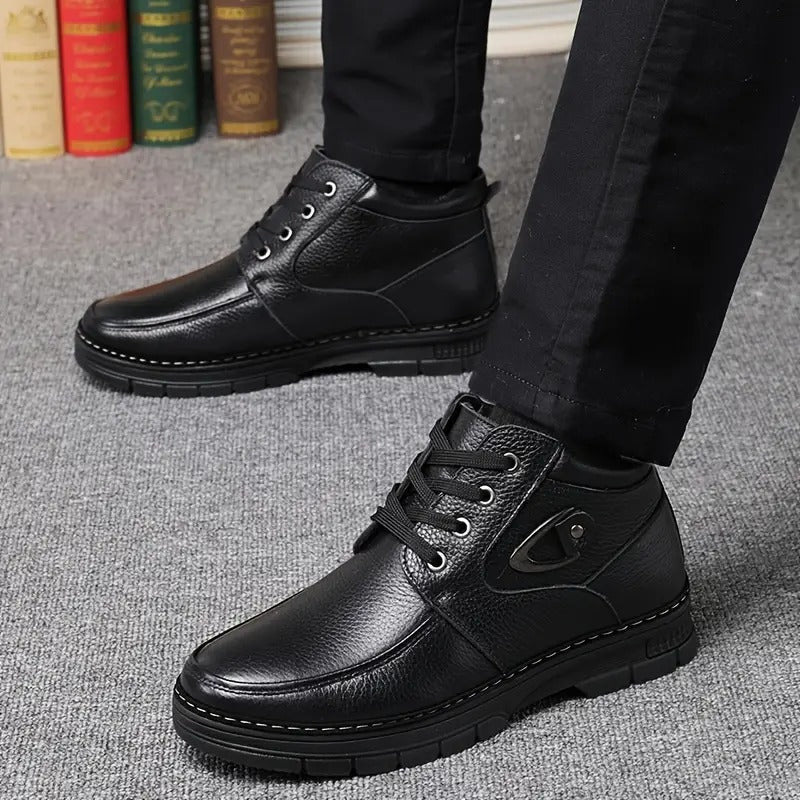 Men Thermal Boots Black Leather | Declan-3