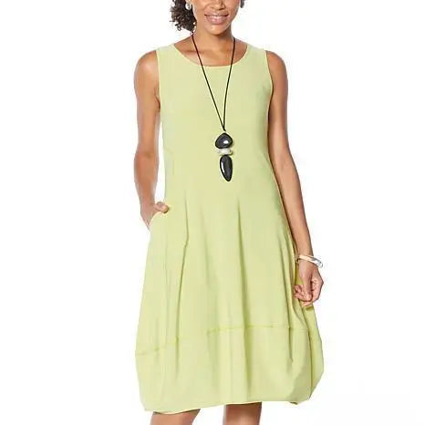 Women Flowy Sleeveless Midi Dress with Pockets | Arielle