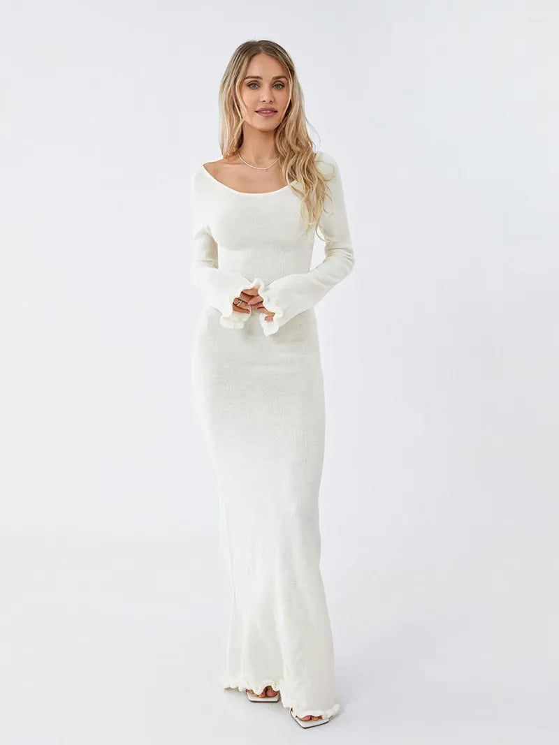 Women Ruffled Sleeve Maxi Dress | Annelise