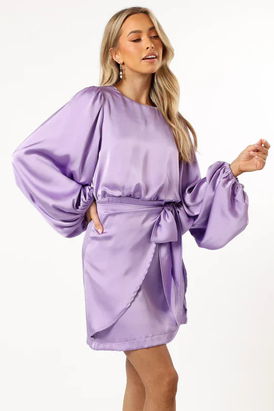 Balloon Sleeve Wrap Mini Dress | Beatriz