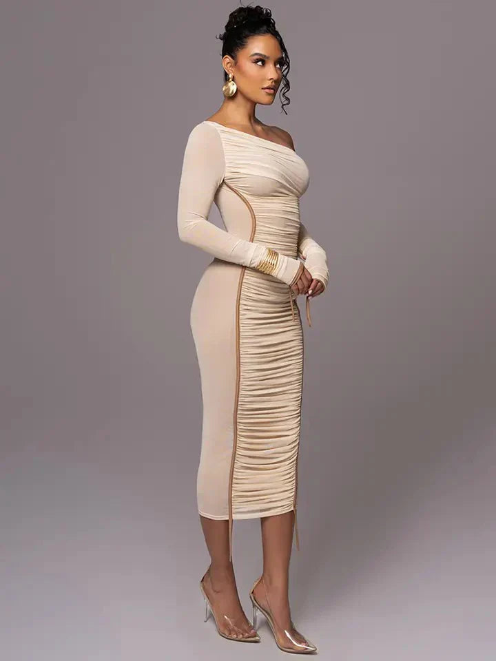 Women Ruched One Shoulder Dress | Amorette
