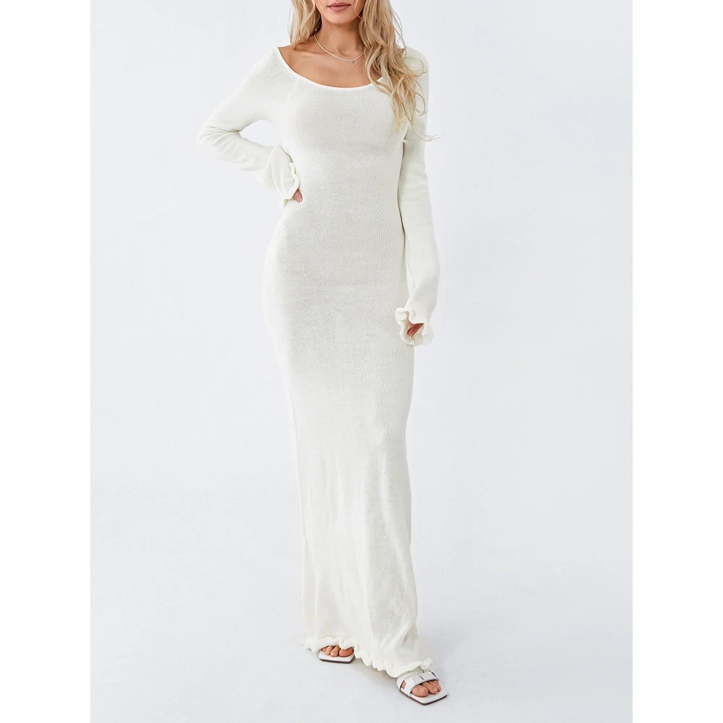 Women Ruffled Sleeve Maxi Dress | Annelise