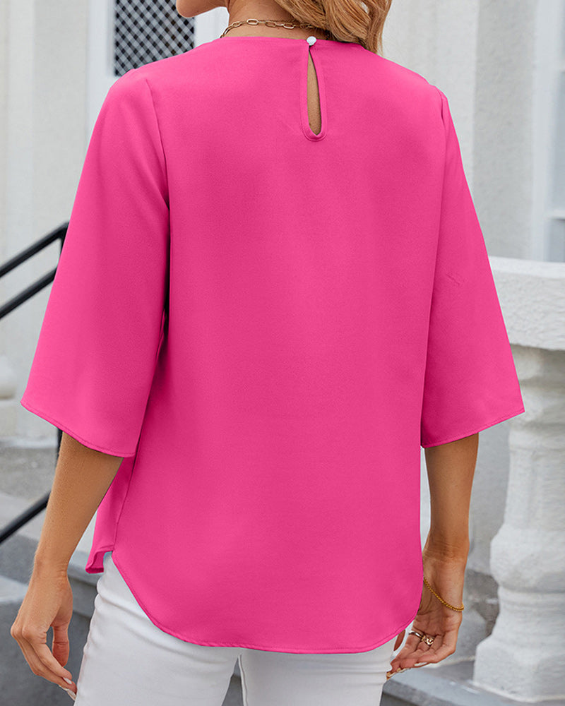 Women Elegant Split-Sleeve Blouse | Xanthe