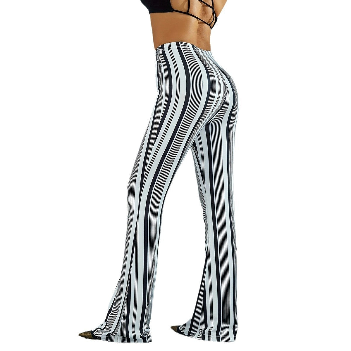 Women Bootcut Pants Black Polyester | Casual Chic-6